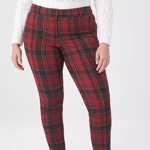 Lane Bryant 4 Season Slim Ankle Pants in Red Plaid 26W